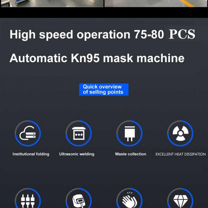 Глобальная машина маски kn 95 гарантии 100-120pcs/min делая машину маски n95
