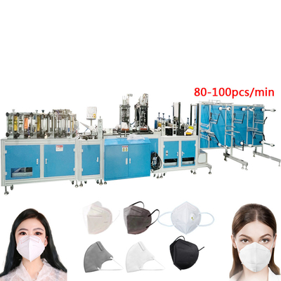 Automatic KN95 Face Mask Making Machine 80 Pcs/Min Non Woven Fabrics Material